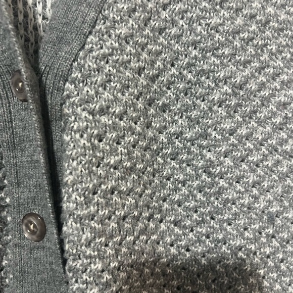 College Point Knit Cardigan Sweater Vest Women's Medium Large Grey Preppy - Picture 4 of 5